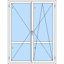 Dvojkrídlové balkónové dvere s priečkou