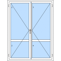 Dvojkrídlové balkónové dvere s priečkou