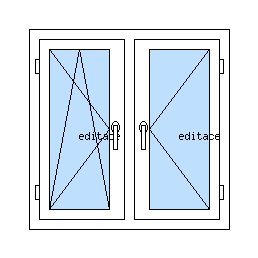 Okno dvojkrídlové so stĺpikom - Ľavé krídlo otváravo-sklopné, pravé iba otváravé