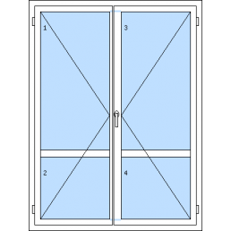 Dvojkrídlové balkónové dvere s příčkou