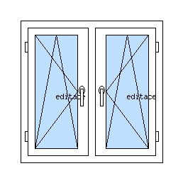 Okno dvojkrídlové so stĺpikom - Ľavé aj pravé krídlo otváravo-sklopné