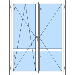 Dvojkrídlové balkónové dvere s priečkou
